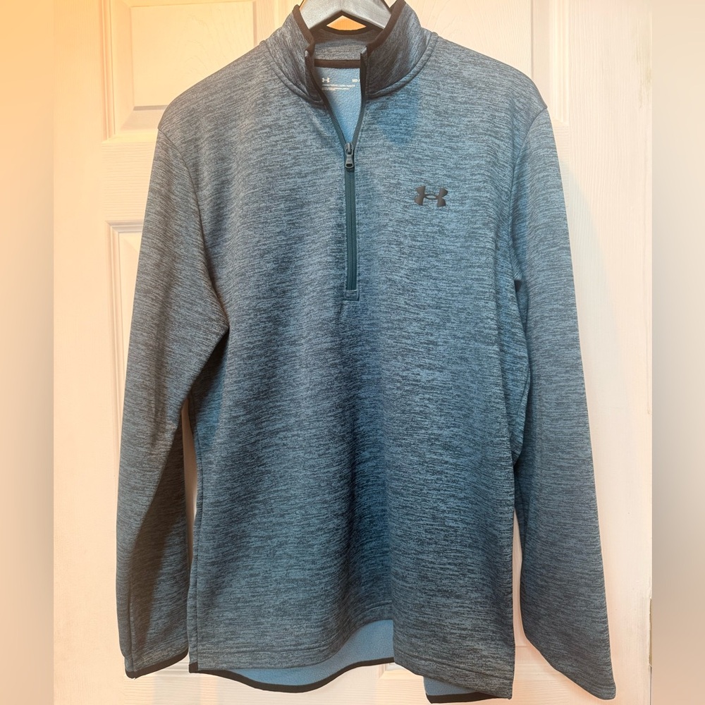 Men’s Under Armour Green & black Heather Fleece 1/4 Zip Pullover - Picture 1 of 4